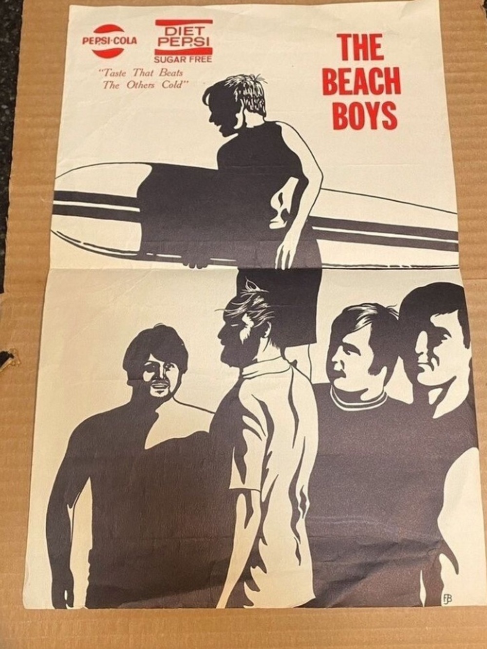 1969 The Beach Boys Concert Poster Authentic Manhattan College NY Silhouette Art - Picture 4 of 6